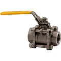 Merit Brass Co 3 In. T316 Stainless Steel Full Port Ball Valve - 3 Piece - 1000 PSI KV310FP-48